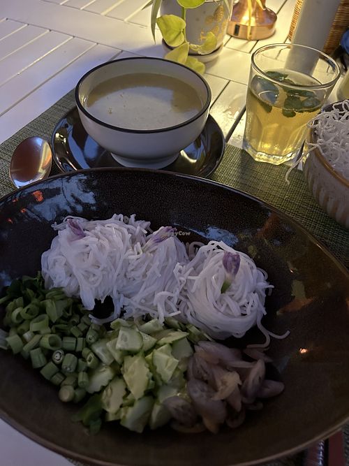 Khmer yellow curry with water lilly stems  at HeyBong - The Healthy Secrets  in Siem Reap