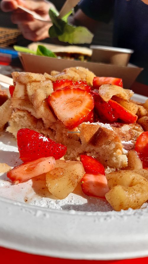 Vegan waffle at Waffles & Jaffles in Coonalpyn