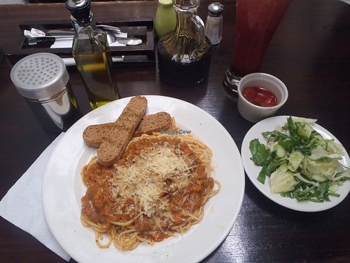 almuerzo corriente,  typical lunch, $10.000   (4 dollars) at VEGANO El Buen Alimento in Cali