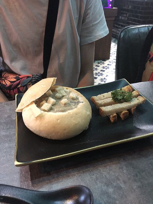Mushroom soup   at The Vegan Table in Bangkok