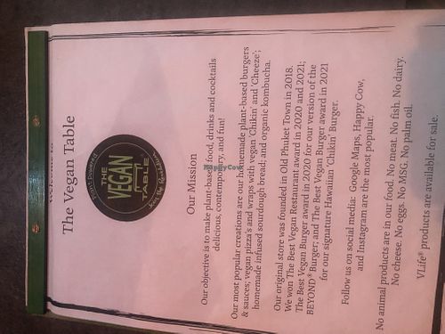 Good mission   at The Vegan Table in Bangkok