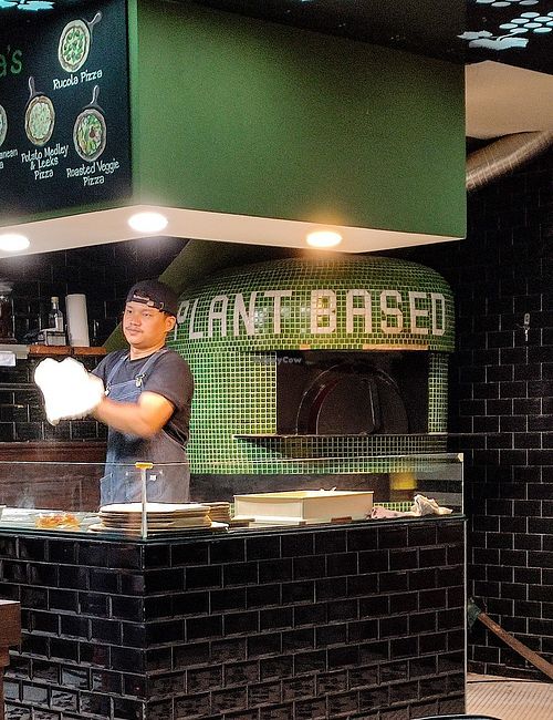 Hand tossed crust! at The Vegan Table in Bangkok