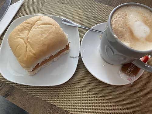 Vegan breakfast bap & soya latte 😋  at The Little Coffee House in Selby