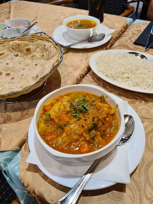 Vegetable Curry & Chapati Bread at Kurry Kingdom Indian Tandoor in Gran Canaria