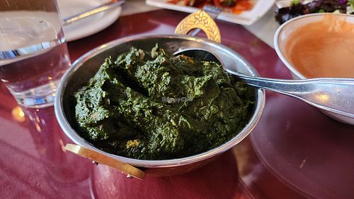 mushroom saag made with coconut milk and tofu. yum yum yummy at Himalayan Spice Indian Cuisine in Denver