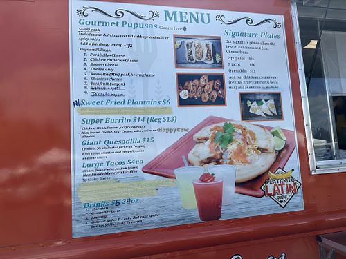 Menu  at Platanito Latin Cuisine in Napa