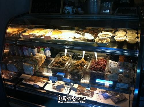 All vegan deli case changes daily. at Bartertown Diner in Grand Rapids