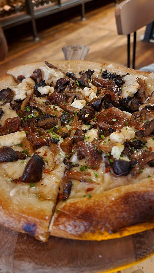 Wild mushroom truffle pizza at Coletta in New York City