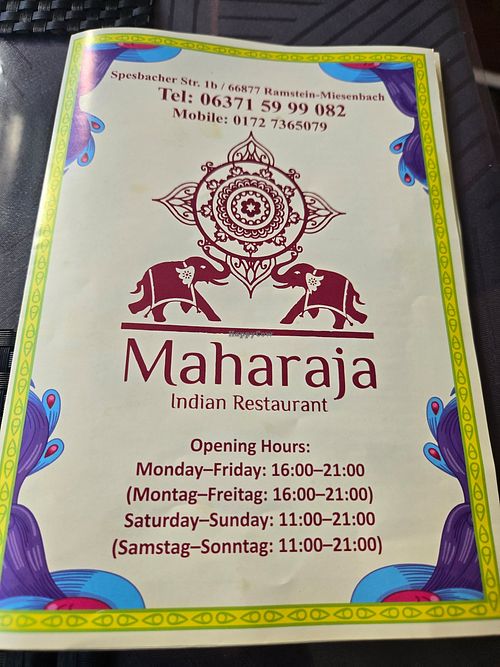  at Maharaja Indian Restaurant in Ramstein-miesenbach