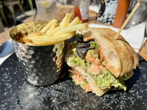 Smashed pea & crispy cauliflower sandwich  at Lulworth Cove Inn in Wareham