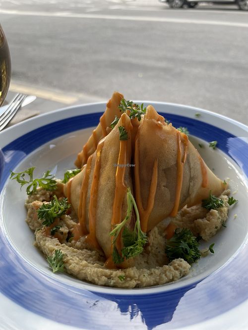 Samosa  at Veganska Ölbaren in Stockholm