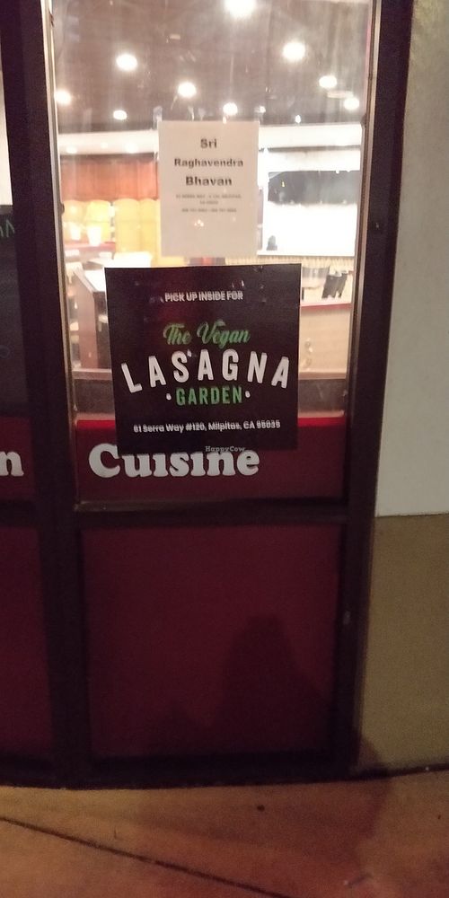 Pickup is inside the Indian restaurant Biryani & Tadka at The Vegan Lasagna Garden - Cloud Kitchen in Milpitas