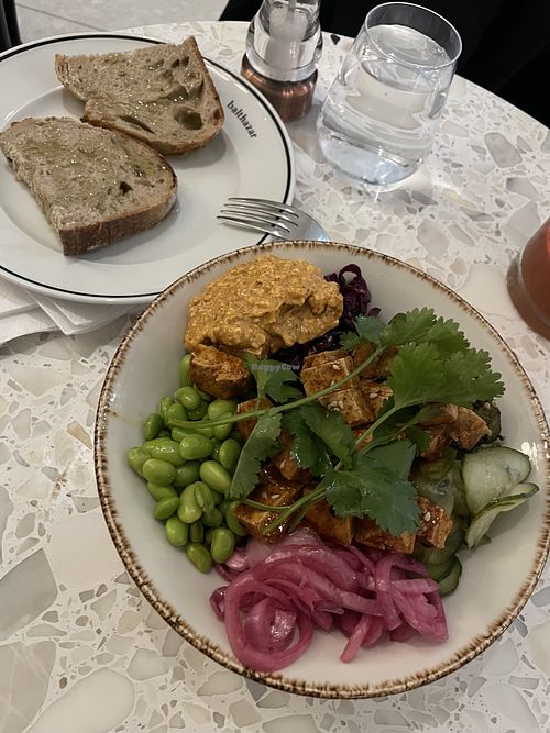 Vegan Chili Tofu bowl  at Balthazar in Boras