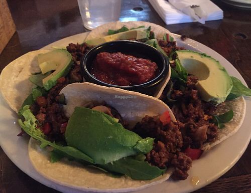 vegan tacos on brunch menu at Anvil Pub in Dallas