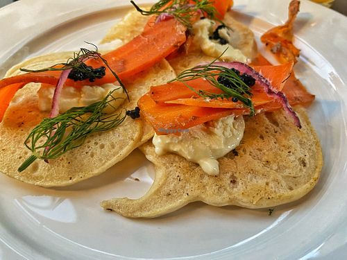 Buckwheat blinis    at Tisch in Vienna