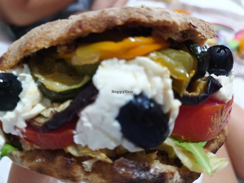 Vegan sandwich, sooo big!!! at Martinucci Laboratory in Rome