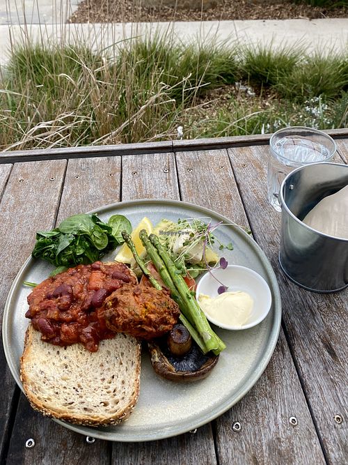 Big vegan breakfast  at Aintree Cafe & Garden in Rockbank