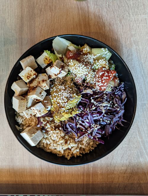 Miso Mushroom Bowl at Food Garden in Zagreb