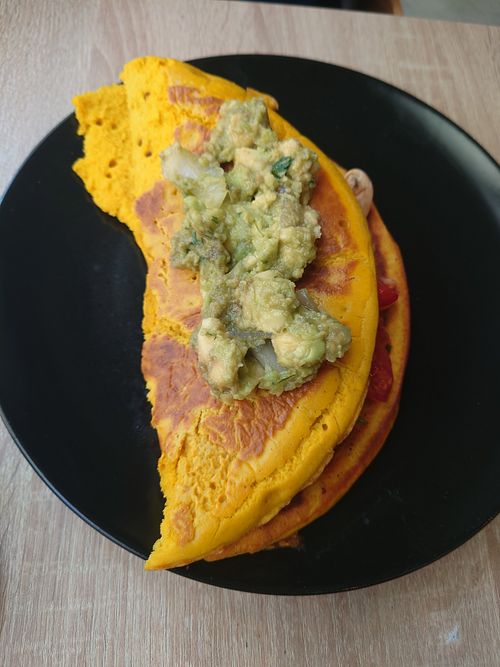 Chickpeas omelette was unfortunately very dry and sandy at Food Garden in Zagreb