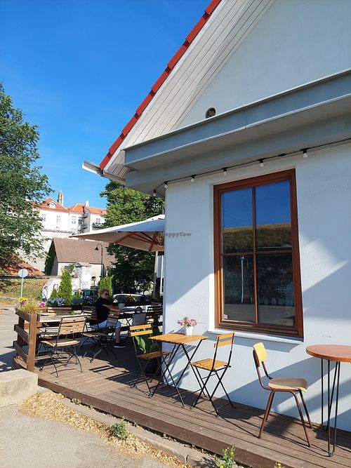 Outside at Värav Coffee and Toast in Tallinn