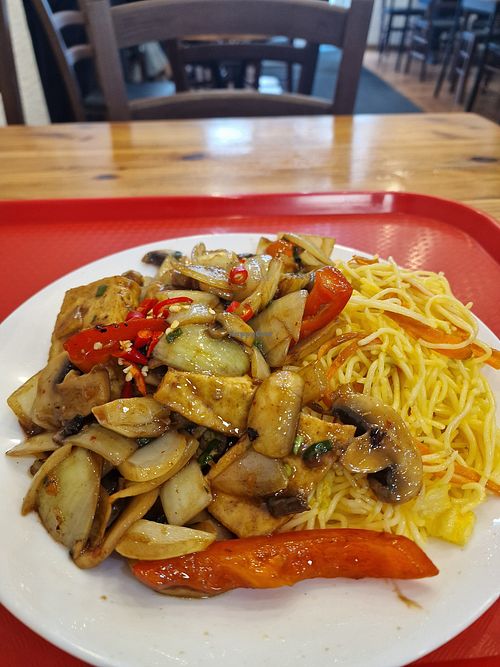 Tofu Saigon with noodles vegan at Huy Vege in Bratislava