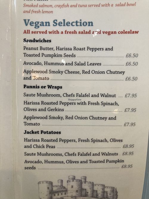 Vegan options on the menu  at Two the Square in Conwy