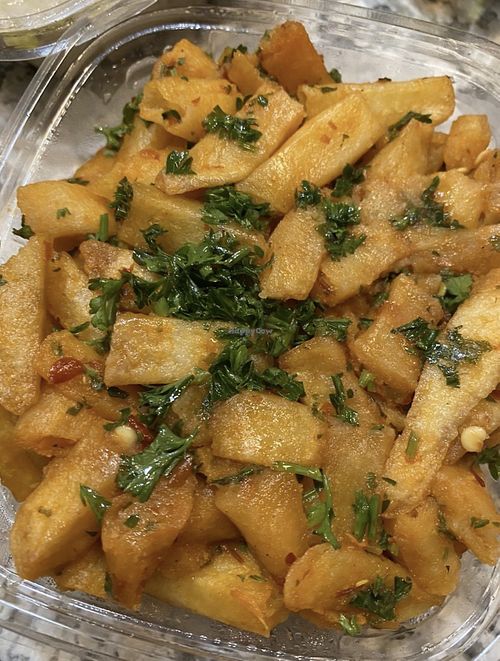 Batata hara (spicy potatoes)  at Jafra Mediterranean Restaurant in St Charles