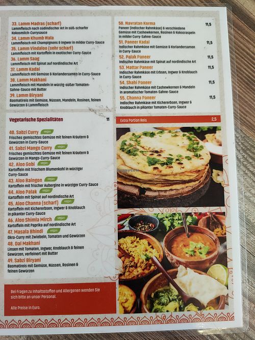 Vegetarian and vegan main courses at Chai & Coffee Indisches Street Food in Cologne