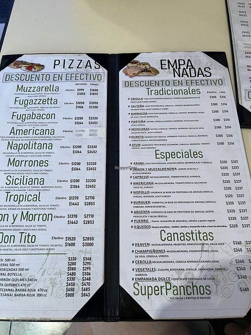 Menu Dec. 2022  at Vegan Palermo in Buenos Aires