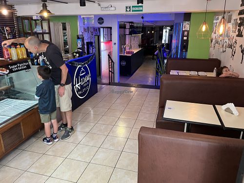 A few tables inside  at Vegan Palermo in Buenos Aires