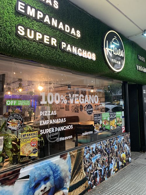 There is also an outside sitting (table for 4)  at Vegan Palermo in Buenos Aires