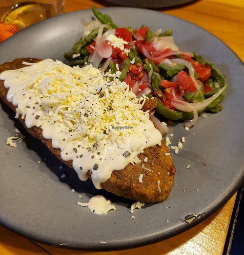Tlacoyo at Changos Veganos in Mexico City
