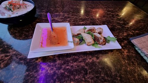 Vegan friendly spring rolls at My Thai Lounge in Queenstown