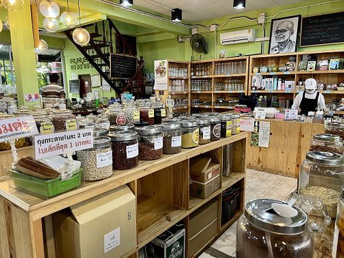 Bulk shop  at Boonniyom Santi Asoke Market ตลาดบุญนิยมสันติอโศก in Bangkok