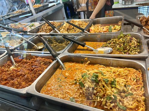Ready made food selection   at Boonniyom Santi Asoke Market ตลาดบุญนิยมสันติอโศก in Bangkok
