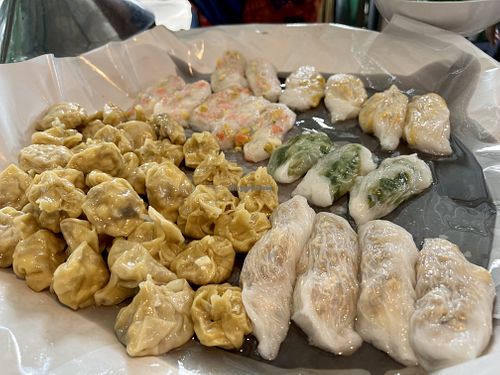Thai dumplings   at Boonniyom Santi Asoke Market ตลาดบุญนิยมสันติอโศก in Bangkok