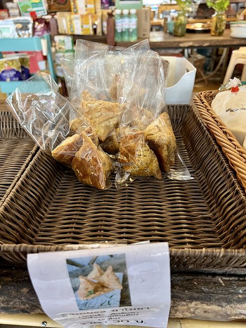Samosas  at Boonniyom Santi Asoke Market ตลาดบุญนิยมสันติอโศก in Bangkok