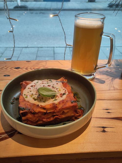 Vegan beschamel lasagna at togather in Munich