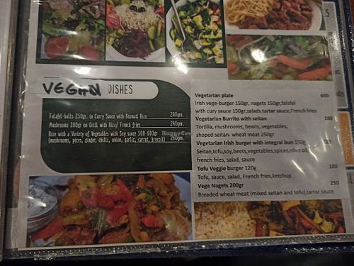 Veg section in menu at St. Patrick in Skopje