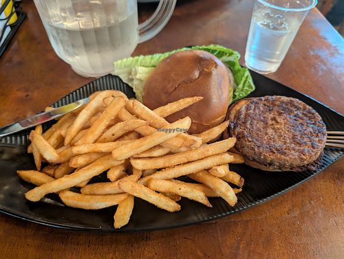 Vegan burger at Pine House Cafe in Mount Laguna
