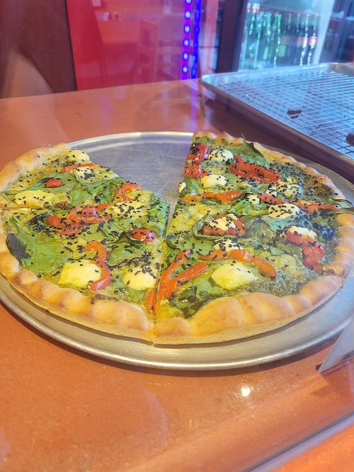 Pesto pizza at Hot Tongue Pizza in Los Angeles