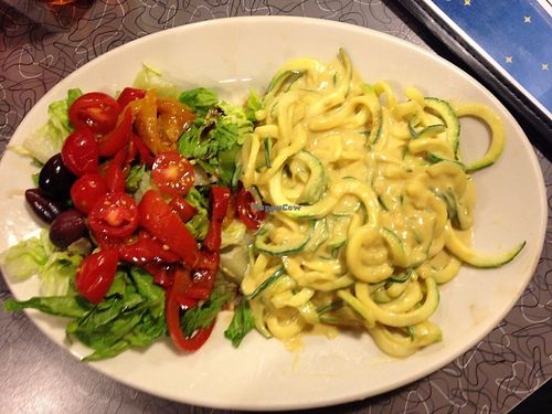 Zucchini Alfredo special at Veggie Galaxy in Cambridge