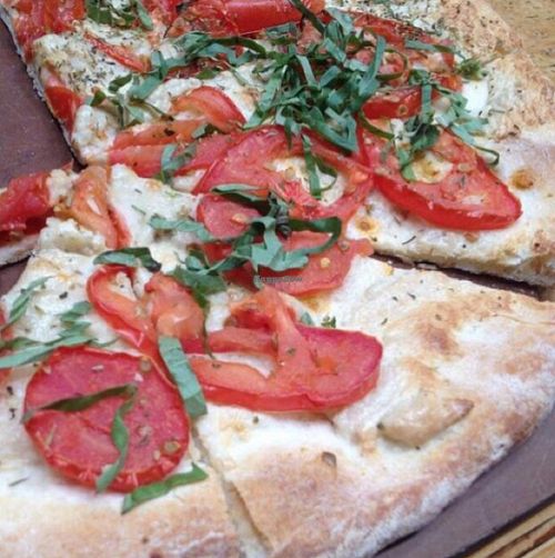 Trinity pizza with cashew cheese  at Mohawk Bend in Los Angeles