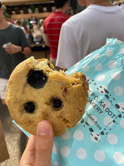 lemon blueberry cheesecake cookie at The Polka Dot Bakery in East London