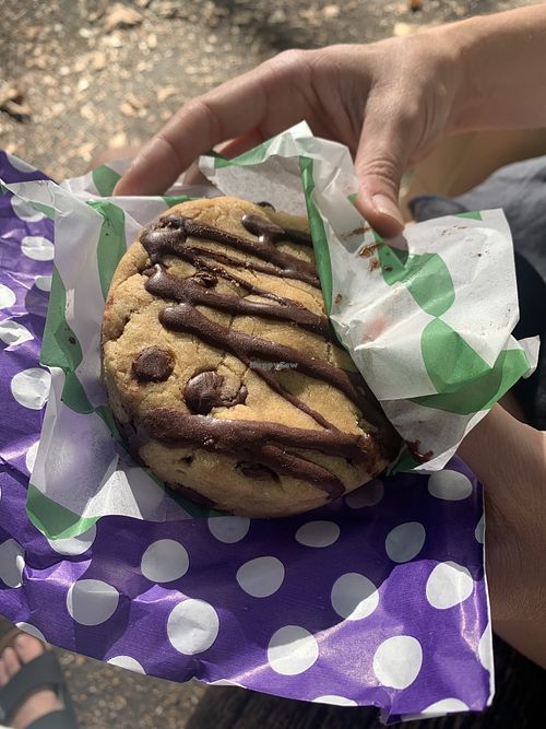 Chocolate-stuffed cookie  at The Polka Dot Bakery in East London