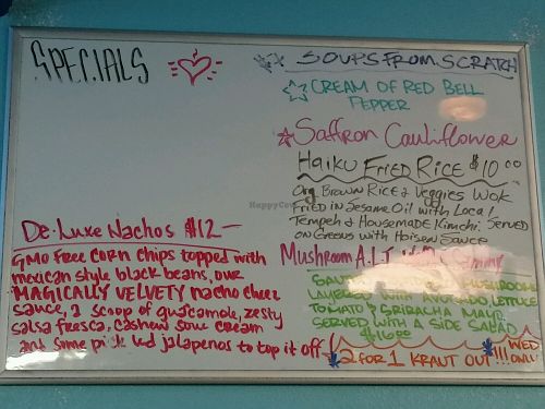 daily special at Maui Kombucha in Haiku