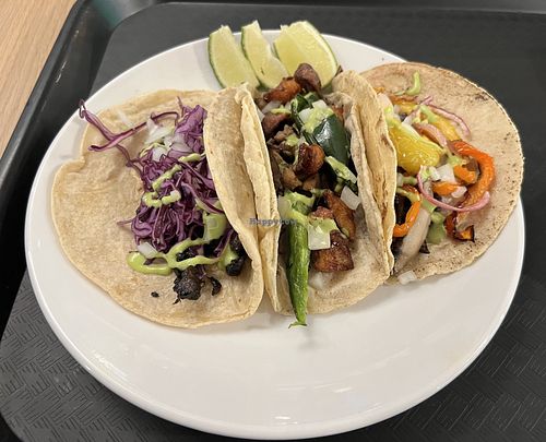Taco flight from Hongo Mágico   at XMarket & Vegan Food Hall - Uptown in Chicago