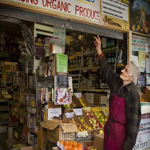Bruce at Natural Health Supplies, probably the world's longest running vegan business! at Elwood Organic in Elwood
