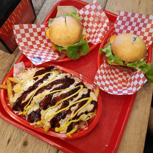 Chickn snack pack and burgers at Lord of the Fries in Windsor
