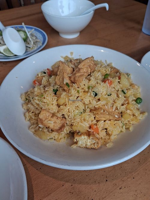 Pineapple fried rice with tofu. at Simply Pho in Salem